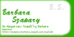 barbara szapary business card